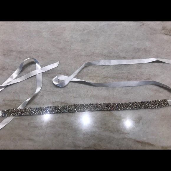 Untamed Petals wedding belt with ivory ribbon main image 5